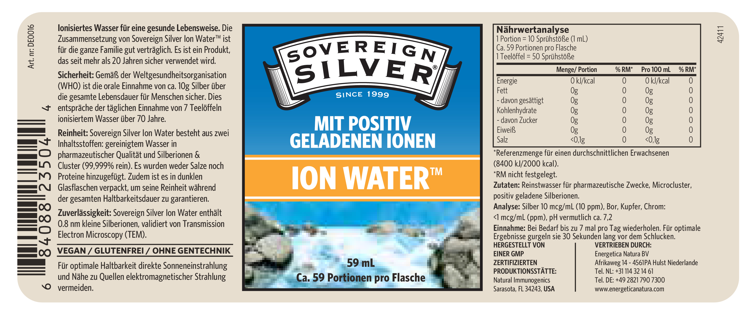 Sovereign Silver Ion Water Vertical Spray